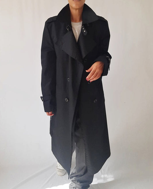 trench coat noir vintage pour femme