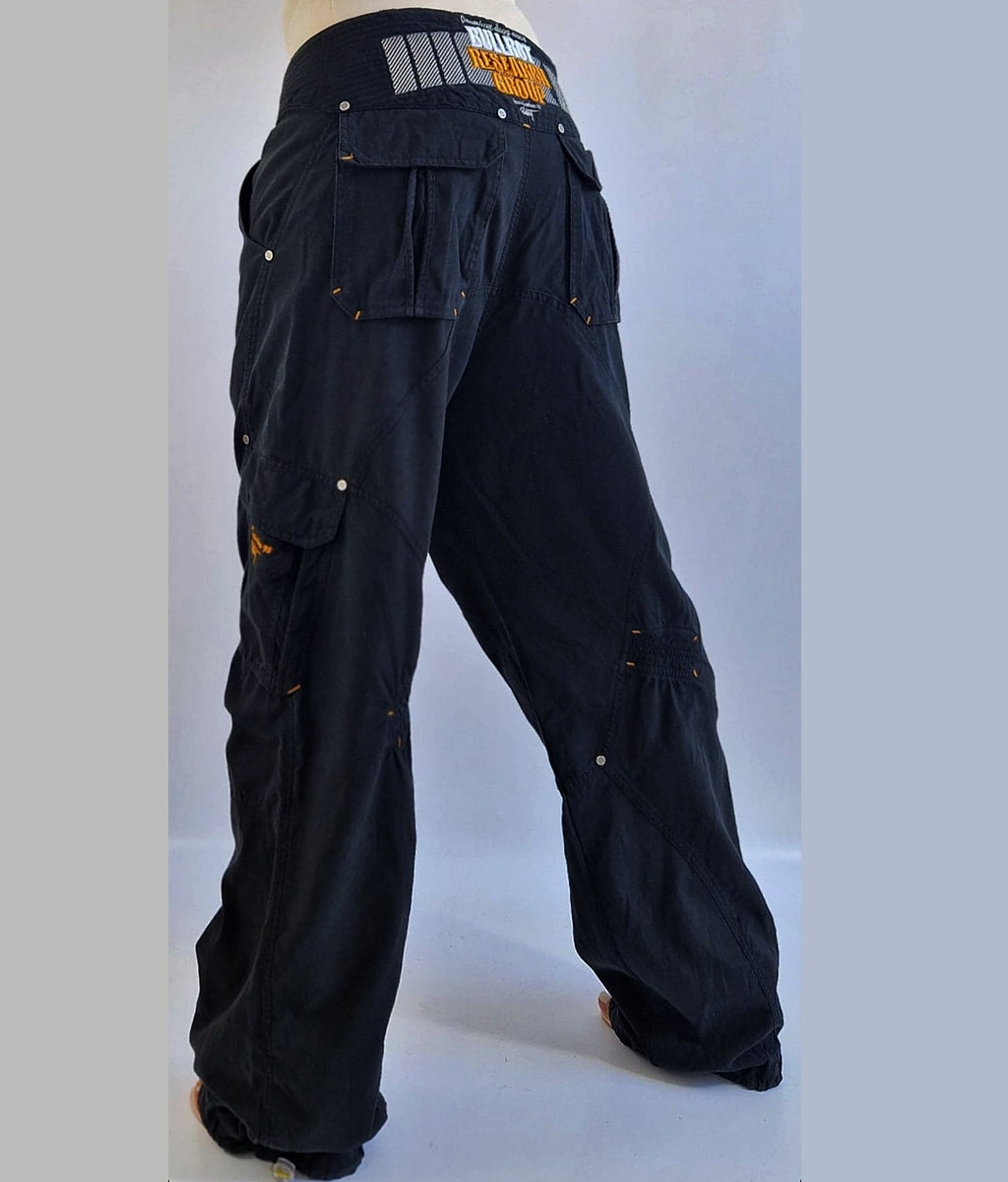 pantalon noir cargo vintage hip hop pour femme