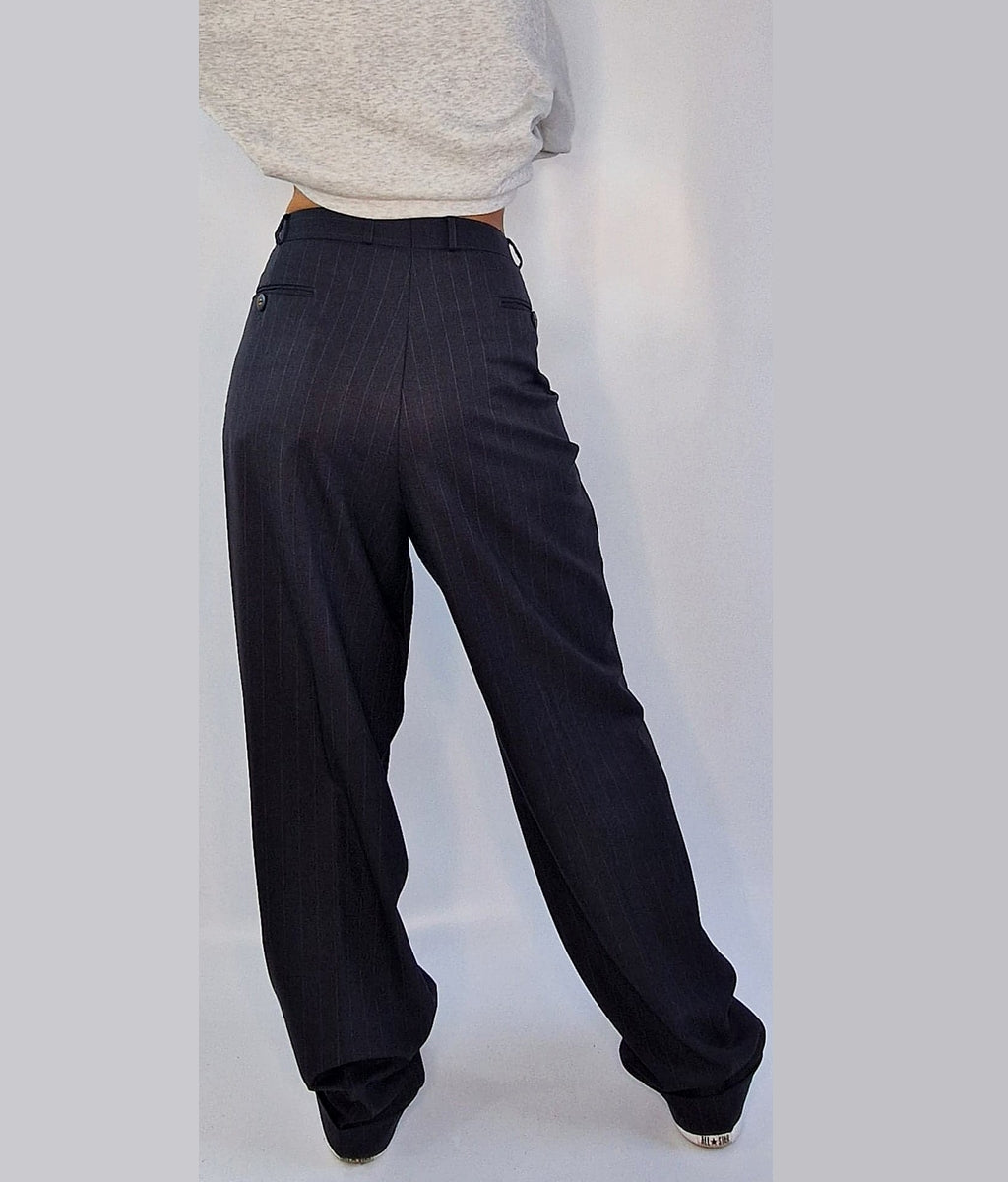 pantalon gris classique vintage upcycling pour femme
